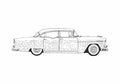 Blueprint Chevrolet 150 4 door Sedan 1955 A4 Photo Print