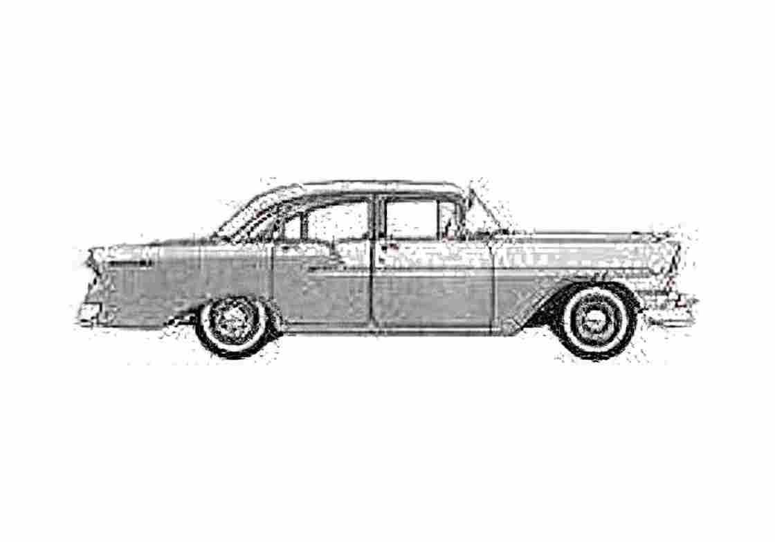 Blueprint Chevrolet 150 4 door Sedan 1956 A4 Photo Print