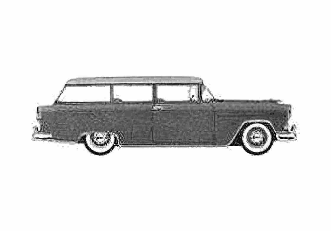 Blueprint Chevrolet 150 Handyman Station Wagon 1955 A4 Photo Print