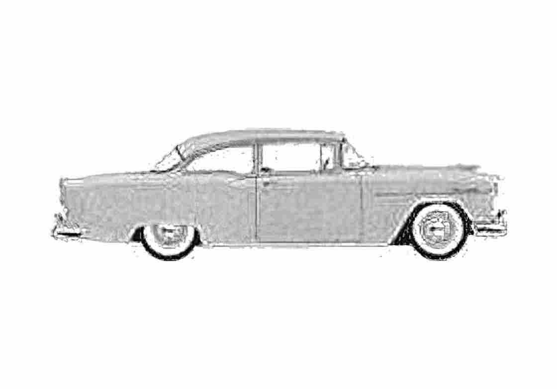 Blueprint Chevrolet 150 Utility Sedan 1955 A4 Photo Print
