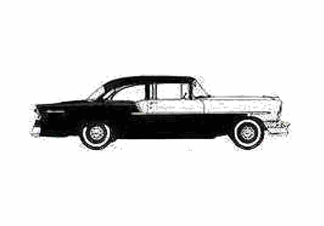 Blueprint Chevrolet 150 Utility Sedan 1956 A4 Photo Print