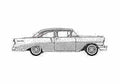 Blueprint Chevrolet 210 2 door Sedan 1956 A4 Photo Print