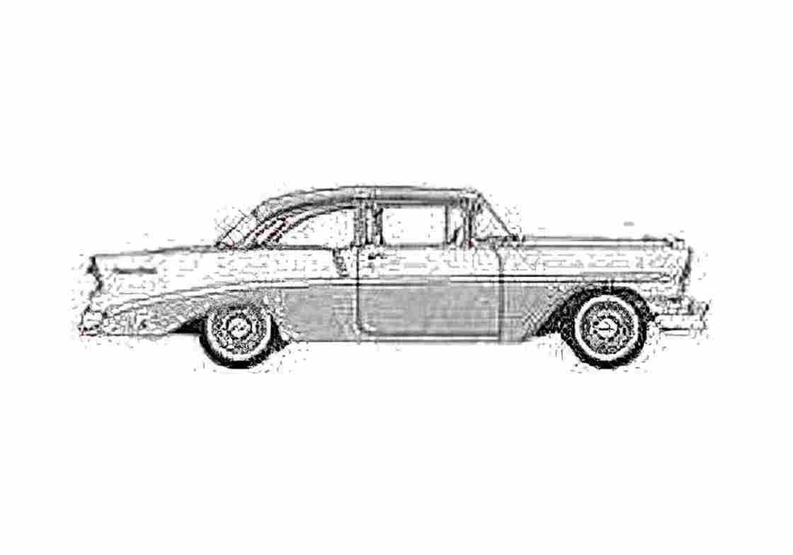 Blueprint Chevrolet 210 2 door Sedan 1956 A4 Photo Print