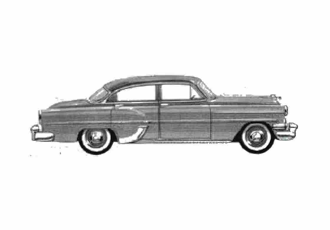 Blueprint Chevrolet 210 4 door Sedan 1954 A4 Photo Print