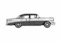 Blueprint Chevrolet 210 4 door Sedan 1956 A4 Photo Print