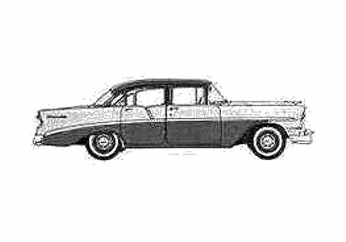 Blueprint Chevrolet 210 4 door Sedan 1956 A4 Photo Print