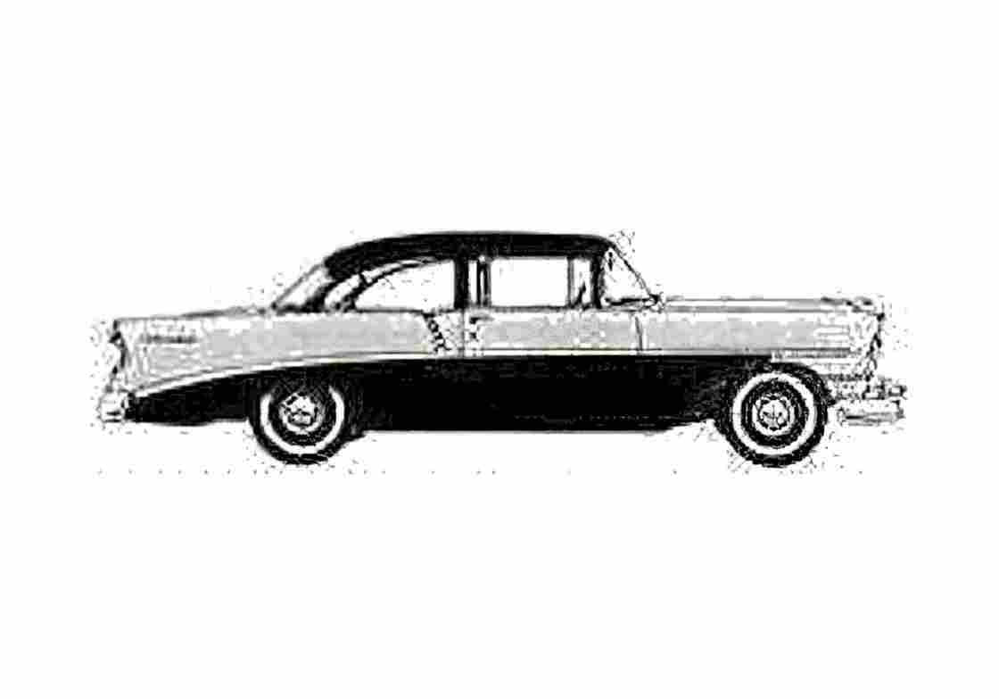 Blueprint Chevrolet 210 Delray Club Coupe 1956 A4 Photo Print