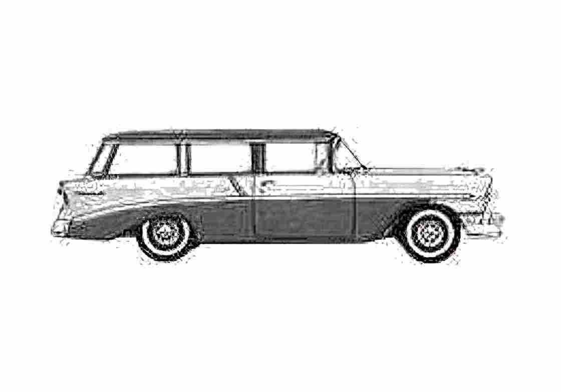 Blueprint Chevrolet 210 Handyman Station Wagon 1956 A4 Photo Print