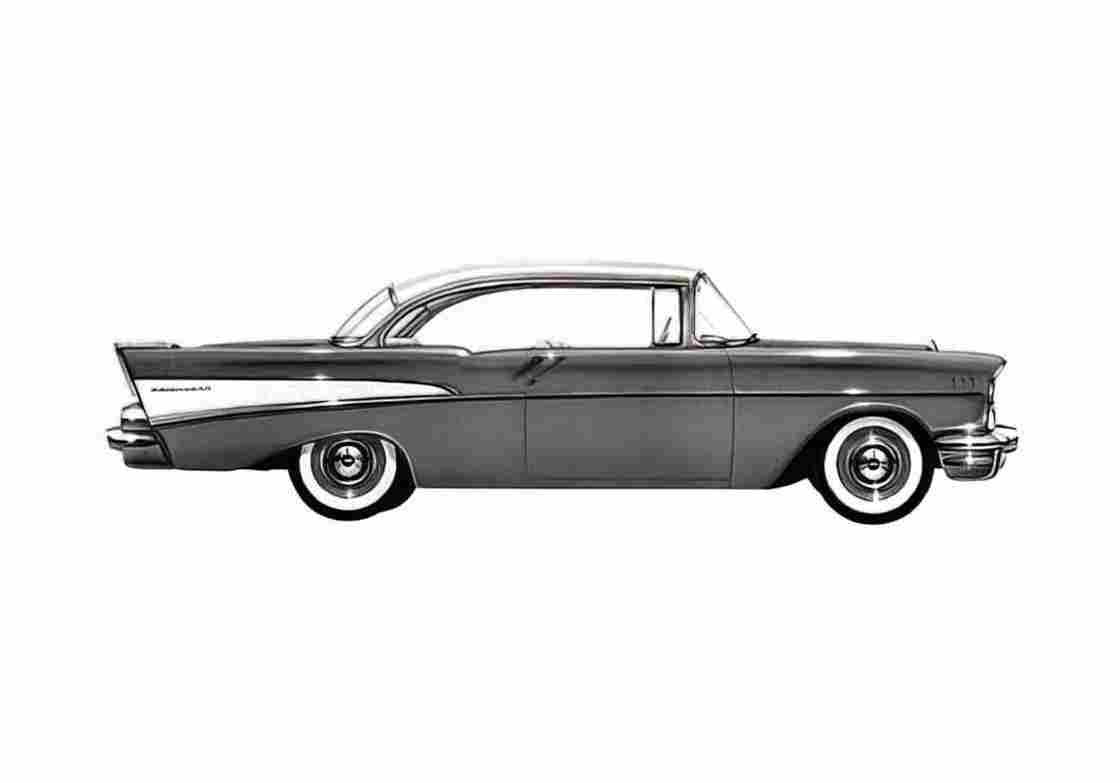 Blueprint Chevrolet 210 Sport Coupe 1957 A4 Photo Print