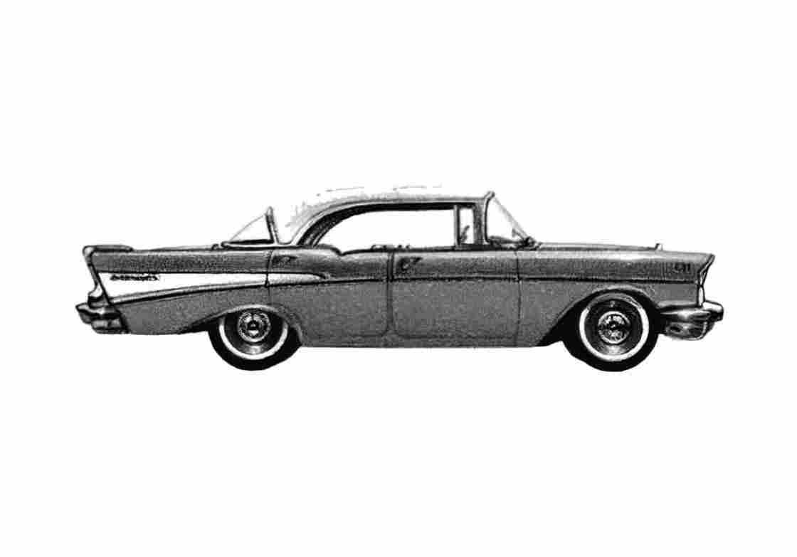 Blueprint Chevrolet 210 Sport Sedan 1957 A4 Photo Print