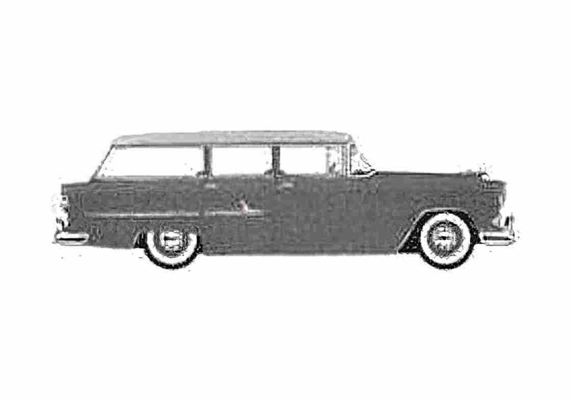 Blueprint Chevrolet 210 Townsman Station Wagon 1955 A4 Photo Print