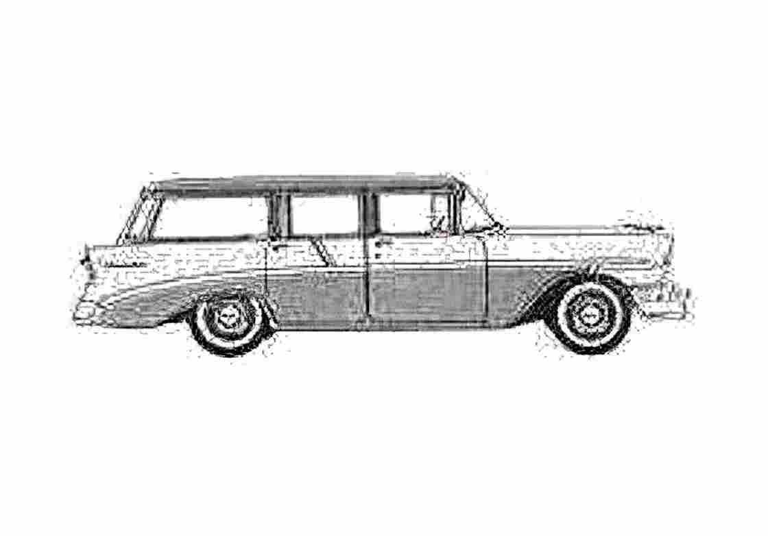 Blueprint Chevrolet 210 Townsman Station Wagon 1956 A4 Photo Print