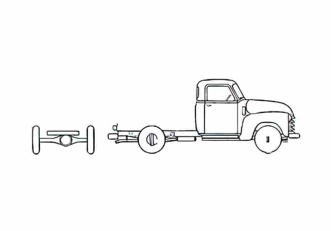 Blueprint Chevrolet 3603 Chassis Pick up 1948 A4 Photo Print