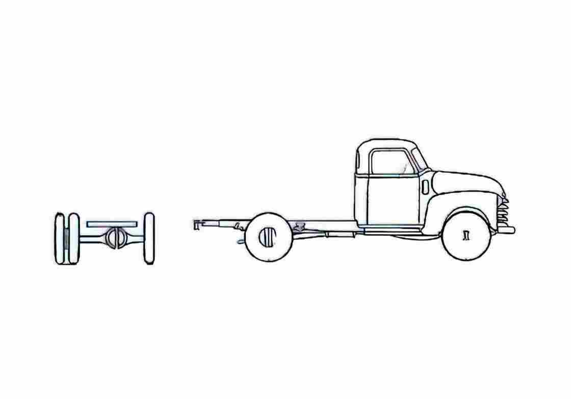 Blueprint Chevrolet 3803 Chassis Pick up 1948 A4 Photo Print