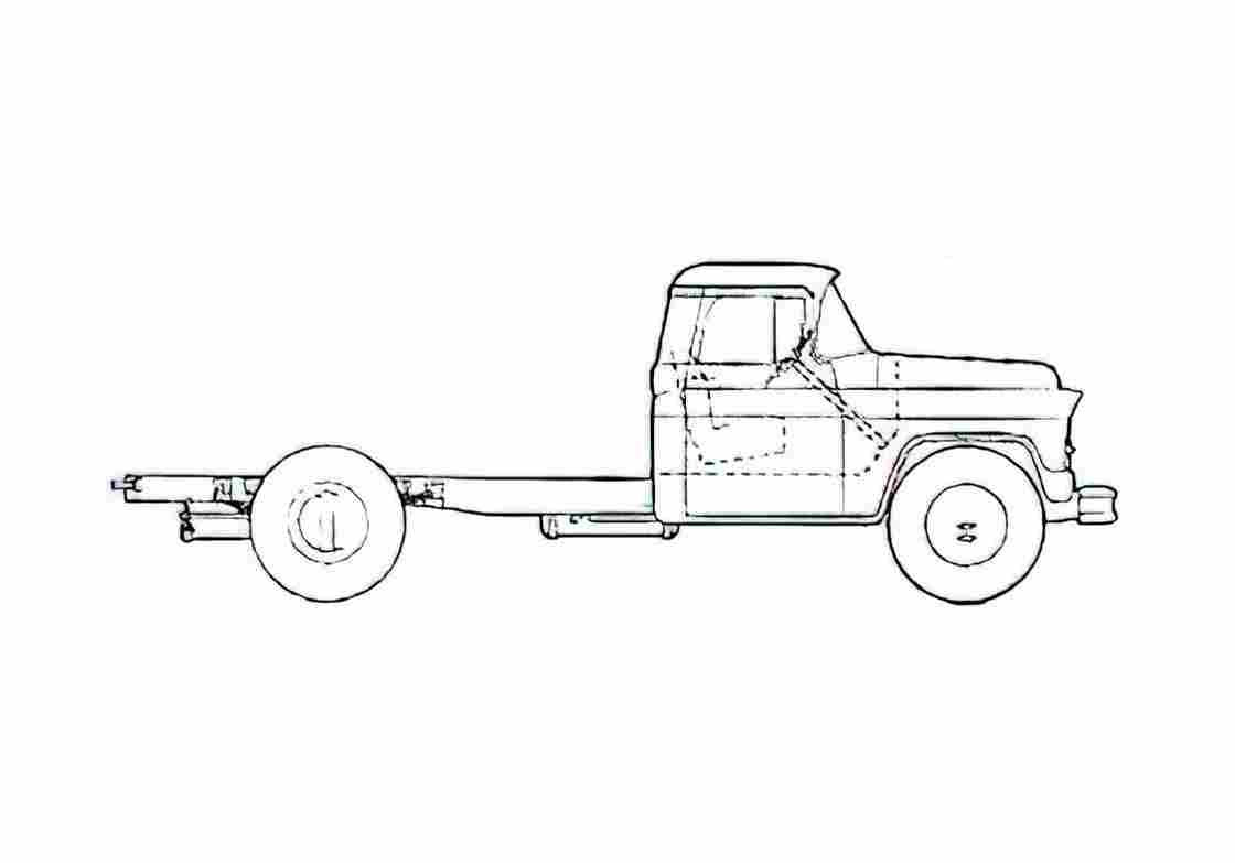 Blueprint Chevrolet 4400 Chassis Truck 1956 A4 Photo Print
