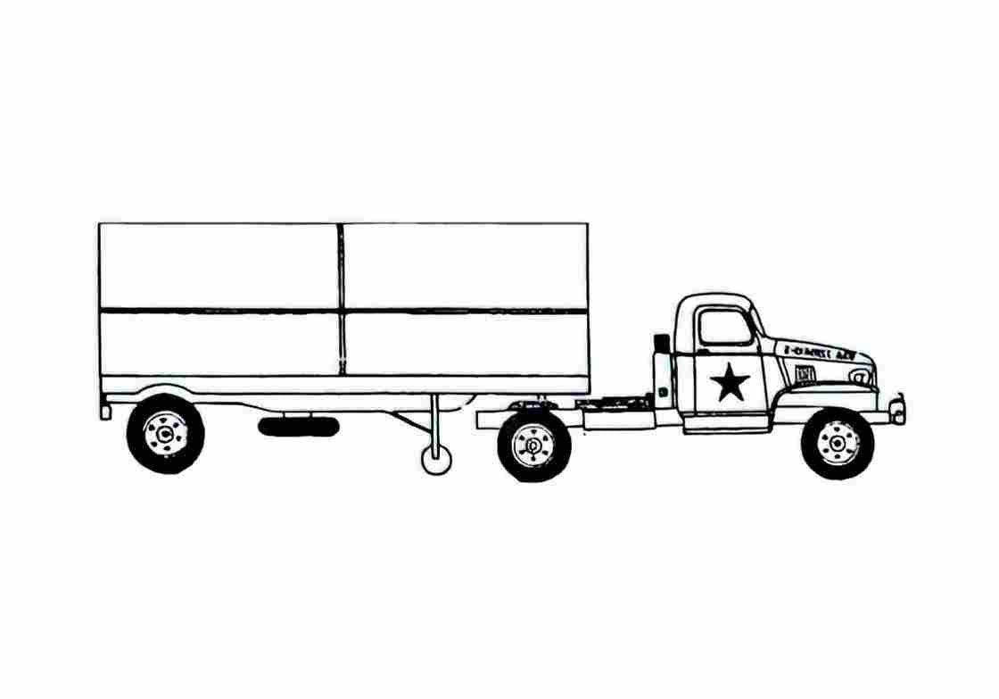 Blueprint Chevrolet 4x4 Semi Trailer Truck 1943 A4 Photo Print