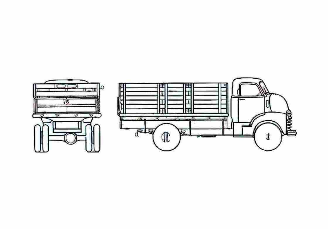 Blueprint Chevrolet 5429 Stakes Truck 1948 A4 Photo Print