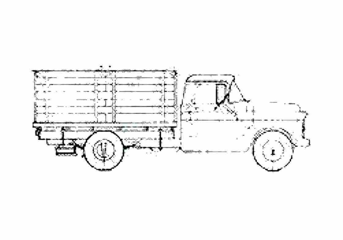 Blueprint Chevrolet 6400 Skates Truck 1956 A4 Photo Print
