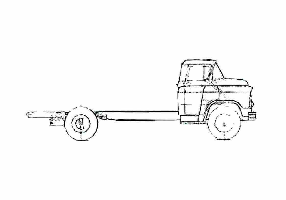 Blueprint Chevrolet 7000 Chassis Truck 1956 A4 Photo Print