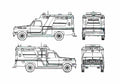Blueprint Chevrolet Ambulance Van 1985 A4 Photo Print