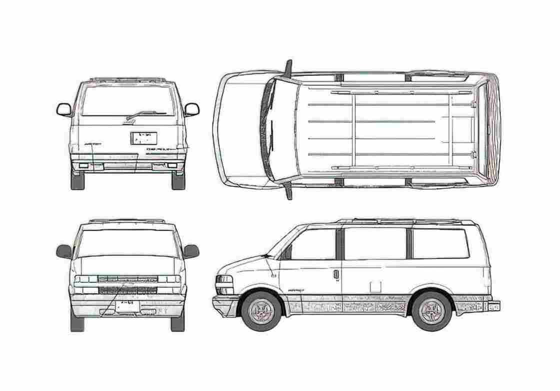 Blueprint Chevrolet Astro 2WD Van 1996 A4 Photo Print