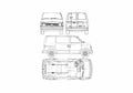 Blueprint Chevrolet Astro SWB Van 1990 A4 Photo Print
