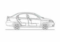 Blueprint Chevrolet Aveo 4 door Sedan 2006 A4 Photo Print
