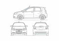 Blueprint Chevrolet Aveo 5 door Hatchback 2009 A4 Photo Print