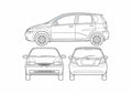Blueprint Chevrolet Aveo Hatchback 2005 A4 Photo Print