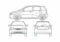 Blueprint Chevrolet Aveo Hatchback 2007 A4 Photo Print