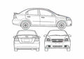 Blueprint Chevrolet Aveo LT 4 door Sedan 2006 A4 Photo Print
