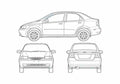Blueprint Chevrolet Aveo Sedan 2005 A4 Photo Print
