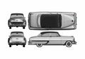 Blueprint Chevrolet Bel Air 2 door Sedan 1954 A4 Photo Print