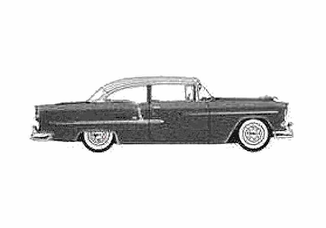Blueprint Chevrolet Bel Air 2 door Sedan 1955 A4 Photo Print