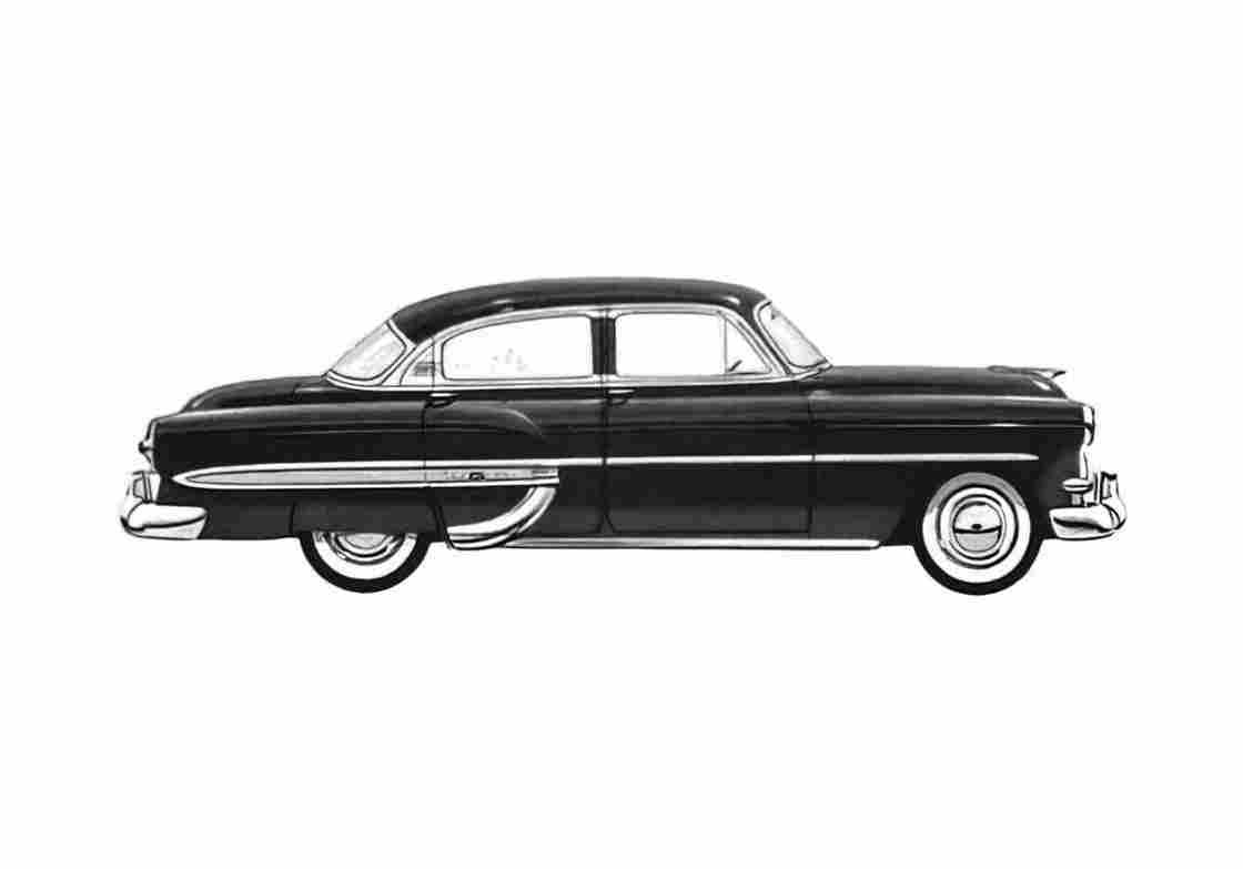 Blueprint Chevrolet Bel Air 4 door Sedan 1953 A4 Photo Print