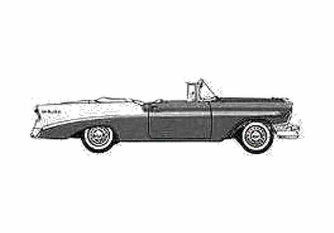 Blueprint Chevrolet Bel Air Convertible Cabriolet 1956 A4 Photo Print