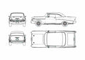 Blueprint Chevrolet Bel Air Coupe 1957 A4 Photo Print