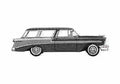 Blueprint Chevrolet Bel Air Nomad Wagon 1956 A4 Photo Print