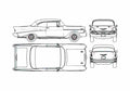 Blueprint Chevrolet Bel Air Sport Coupe 1957 A4 Photo Print