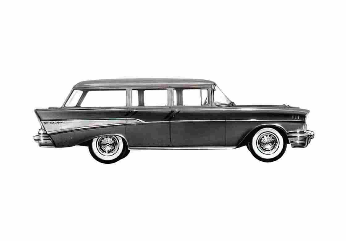 Blueprint Chevrolet Bel Air Townsman Station Wagon 1957 A4 Photo Print