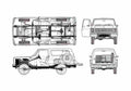Blueprint Chevrolet Blazer SUV 1977 A4 Photo Print