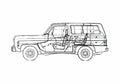 Blueprint Chevrolet Blazer SUV 1978 A4 Photo Print