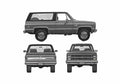 Blueprint Chevrolet Blazer SUV 1981 A4 Photo Print