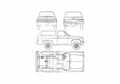 Blueprint Chevrolet Blazer SUV 1990 A4 Photo Print