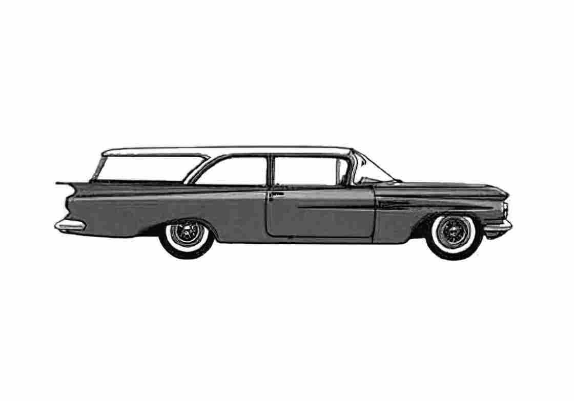 Blueprint Chevrolet Brookwood 2 door Station Wagon 1959 A4 Photo Print