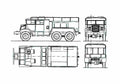 Blueprint Chevrolet CMP 6x6 Gun Tractor A4 Photo Print