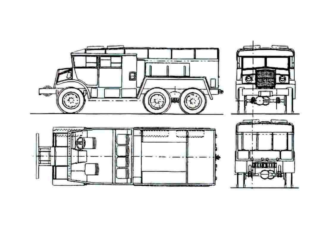 Blueprint Chevrolet CMP 6x6 Gun Tractor A4 Photo Print