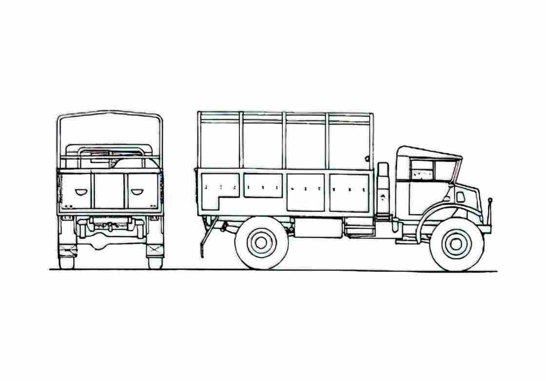 Blueprint Chevrolet CMP C60L 3 t 4x4 Truck 1943 A4 Photo Print