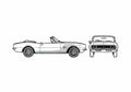Blueprint Chevrolet Camaro Convertible Cabriolet 1967 A4 Photo Print