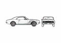 Blueprint Chevrolet Camaro Coupe 1967 A4 Photo Print